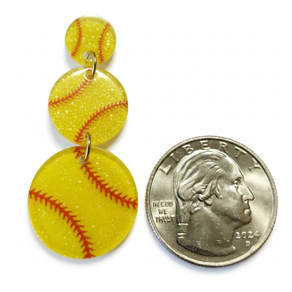 Earings - 3 Baseballs
