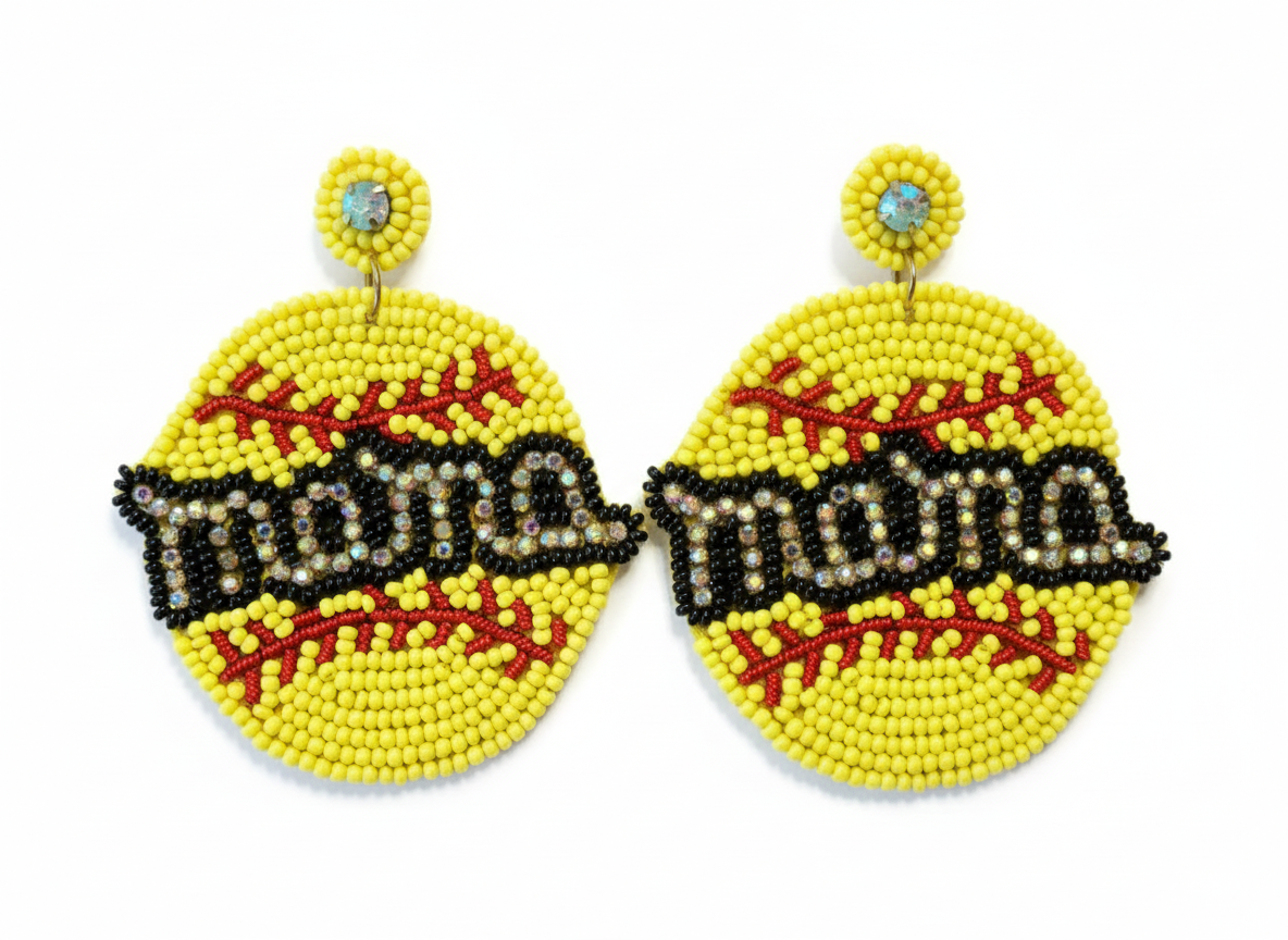 Earings - Mama Baseball