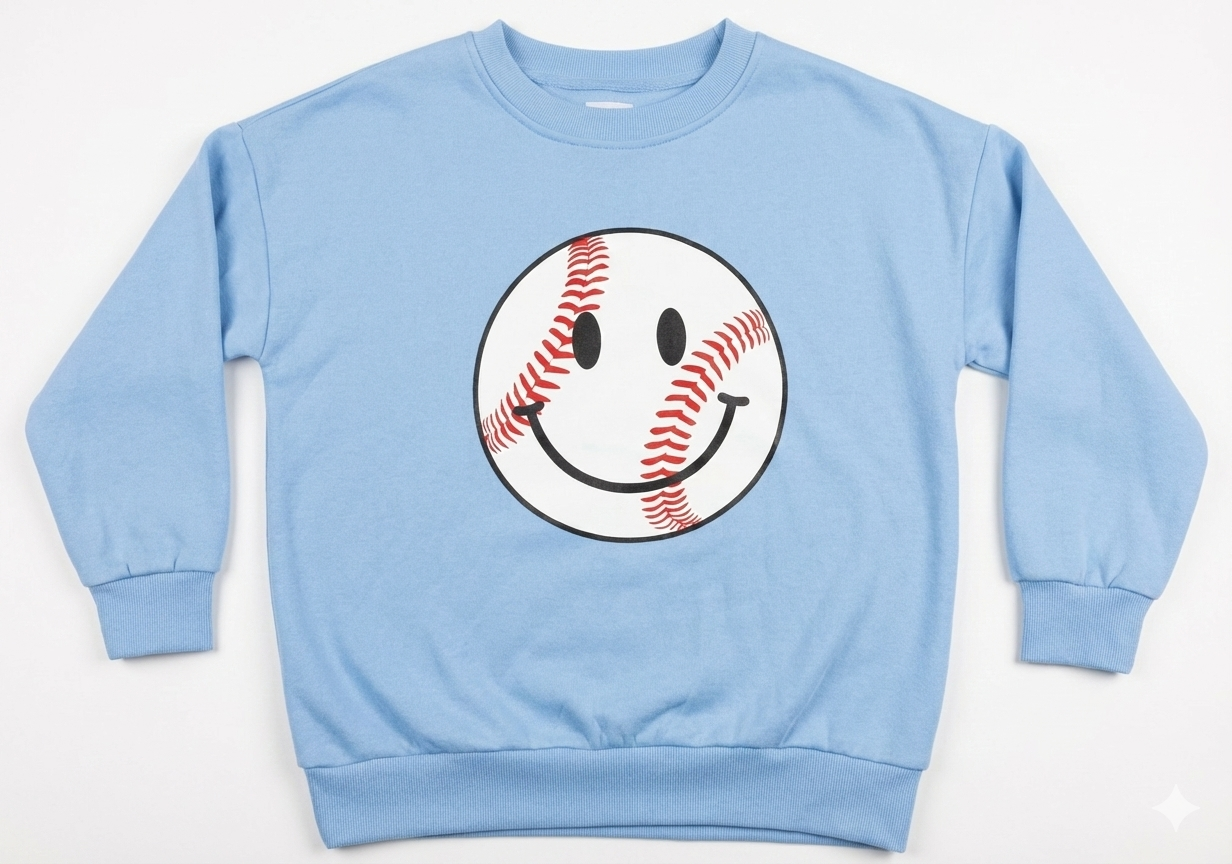 Sweater - Baseball Smiley