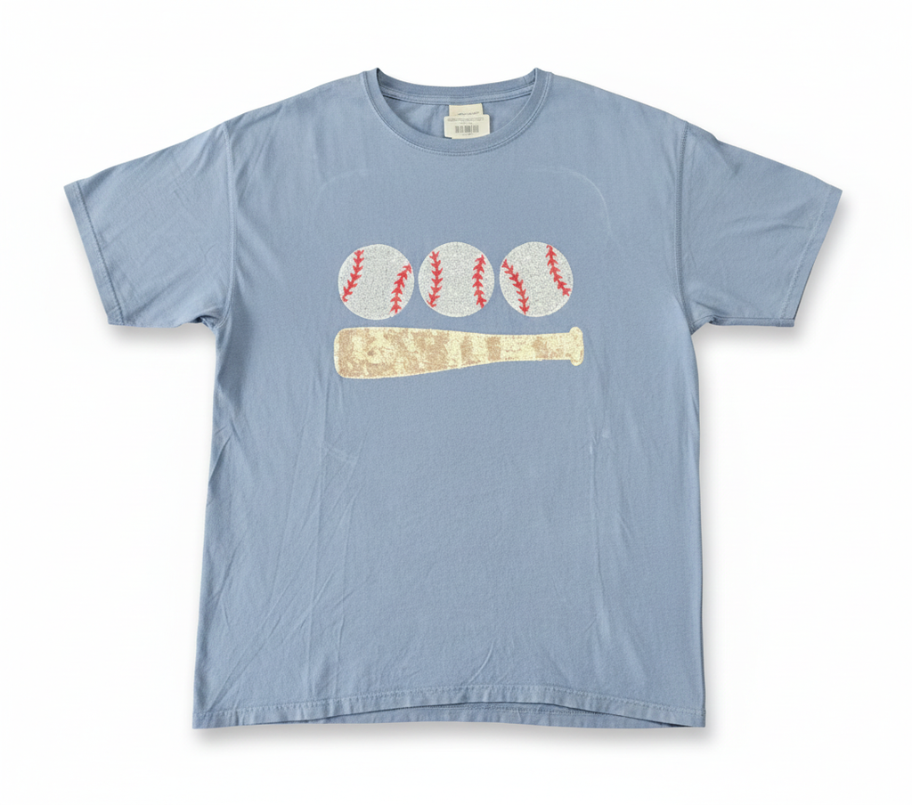Sequin Baseballs and Bat T-Shirt