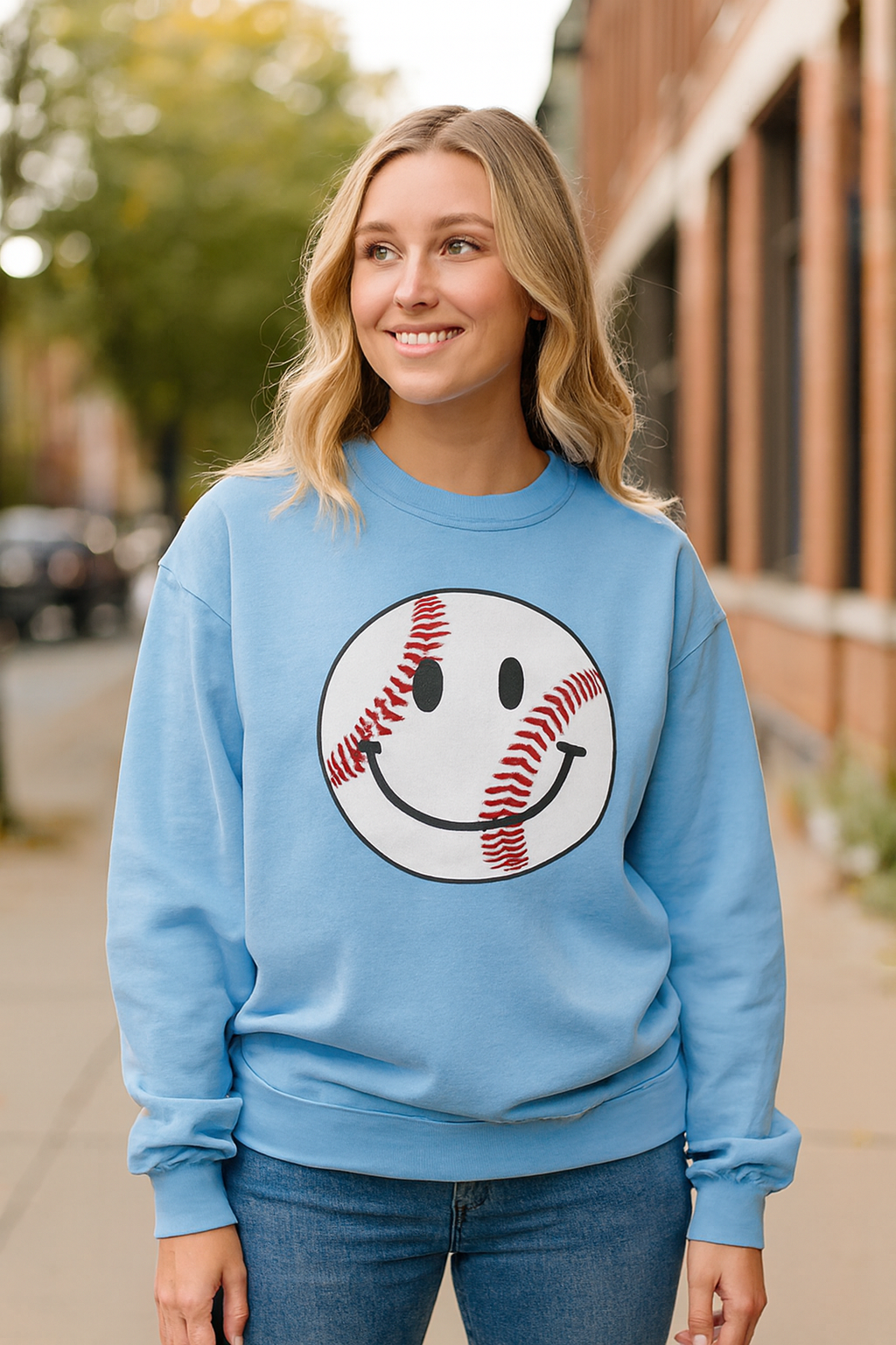 Sweater - Baseball Smiley