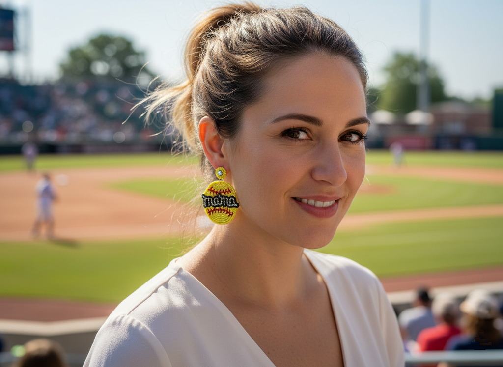 Earings - Mama Baseball